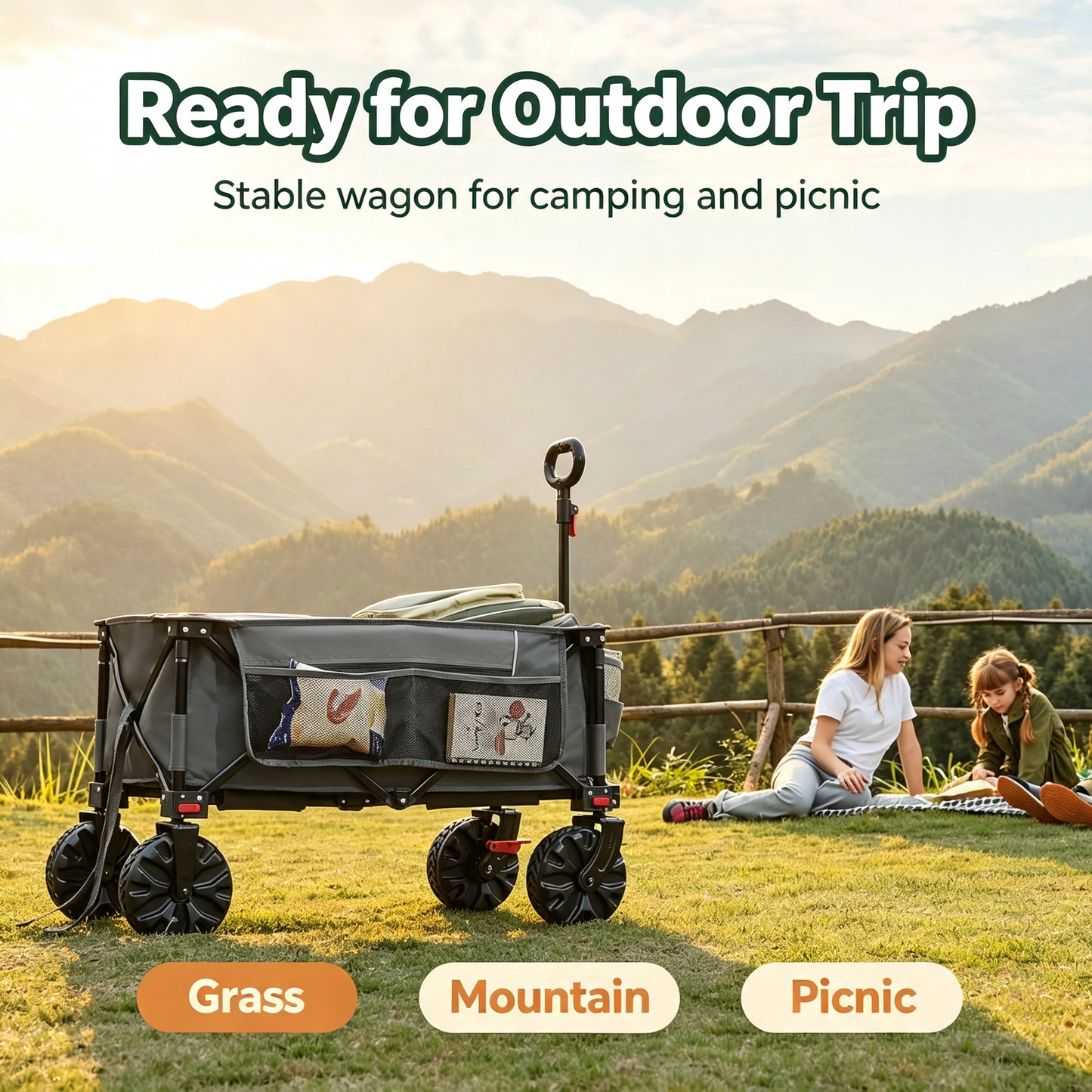 Folding Heavy‑Duty Camping Wagon with All‑Terrain Wheels