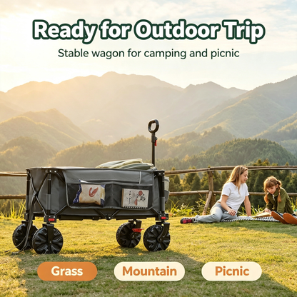 Folding Heavy‑Duty Camping Wagon with All‑Terrain Wheels