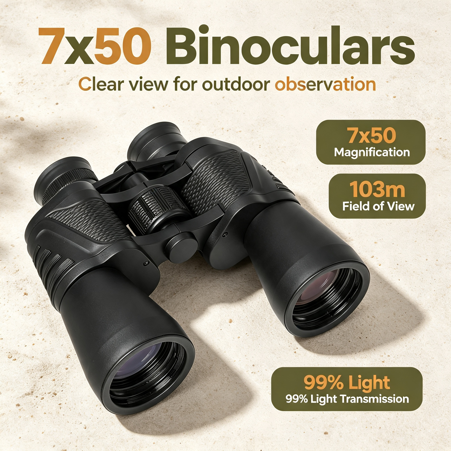 7x50 Binoculars for Bird Watching and Outdoor Sightseeing