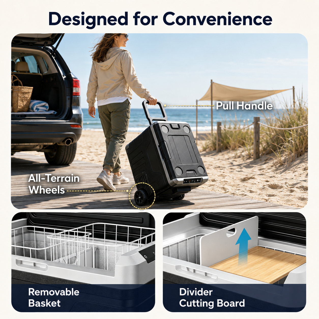 Heritage™ 53QT Dual-Zone Fridge + FREE 100W Solar Panel
