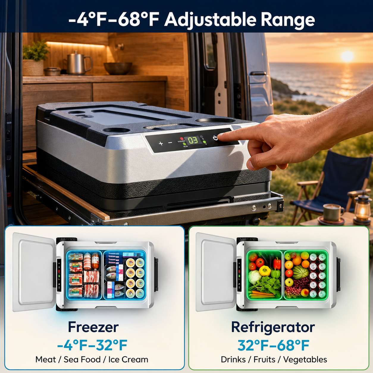 Heritage™ 53QT Dual-Zone Fridge + FREE 100W Solar Panel