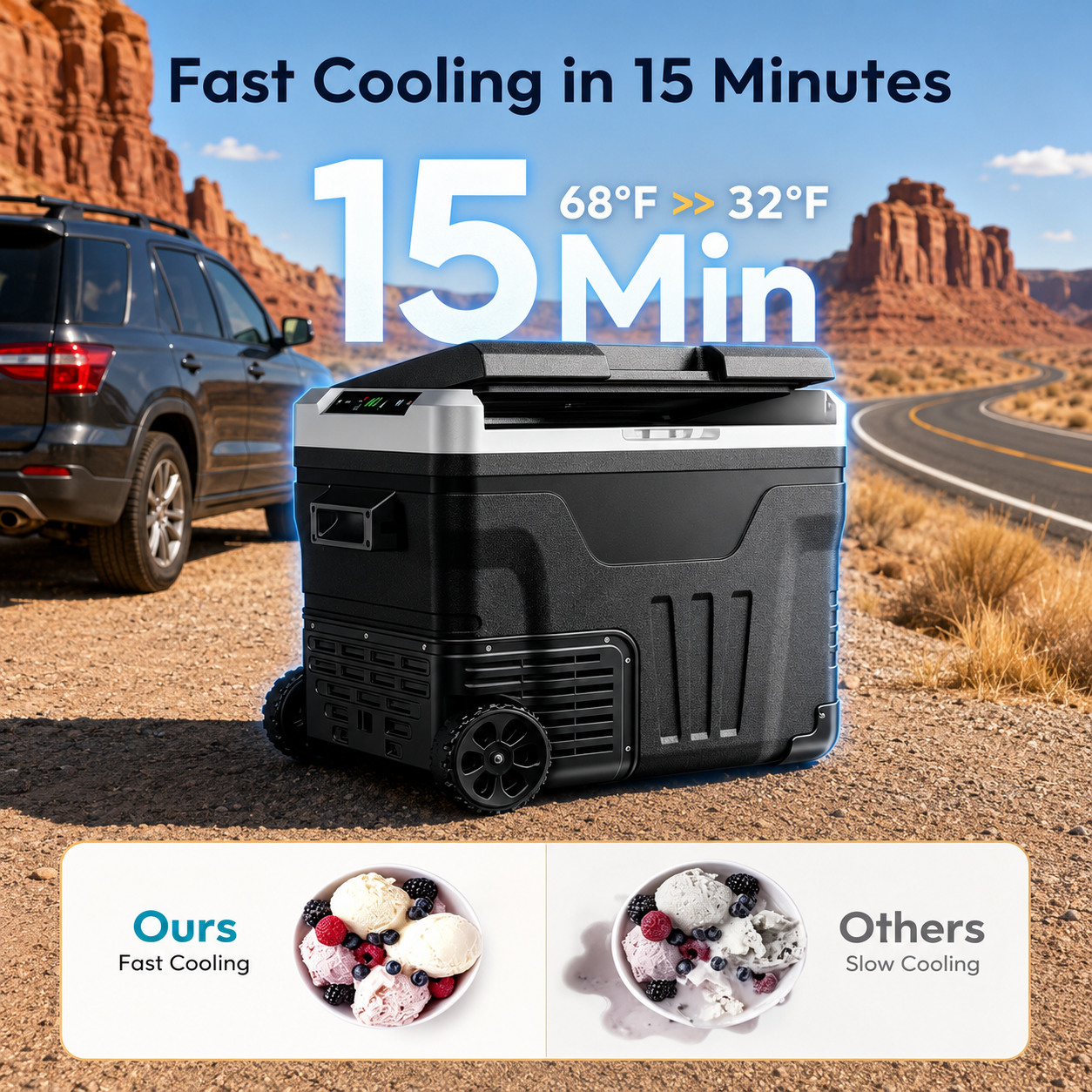 Heritage™ 53QT Dual-Zone Fridge + FREE 100W Solar Panel